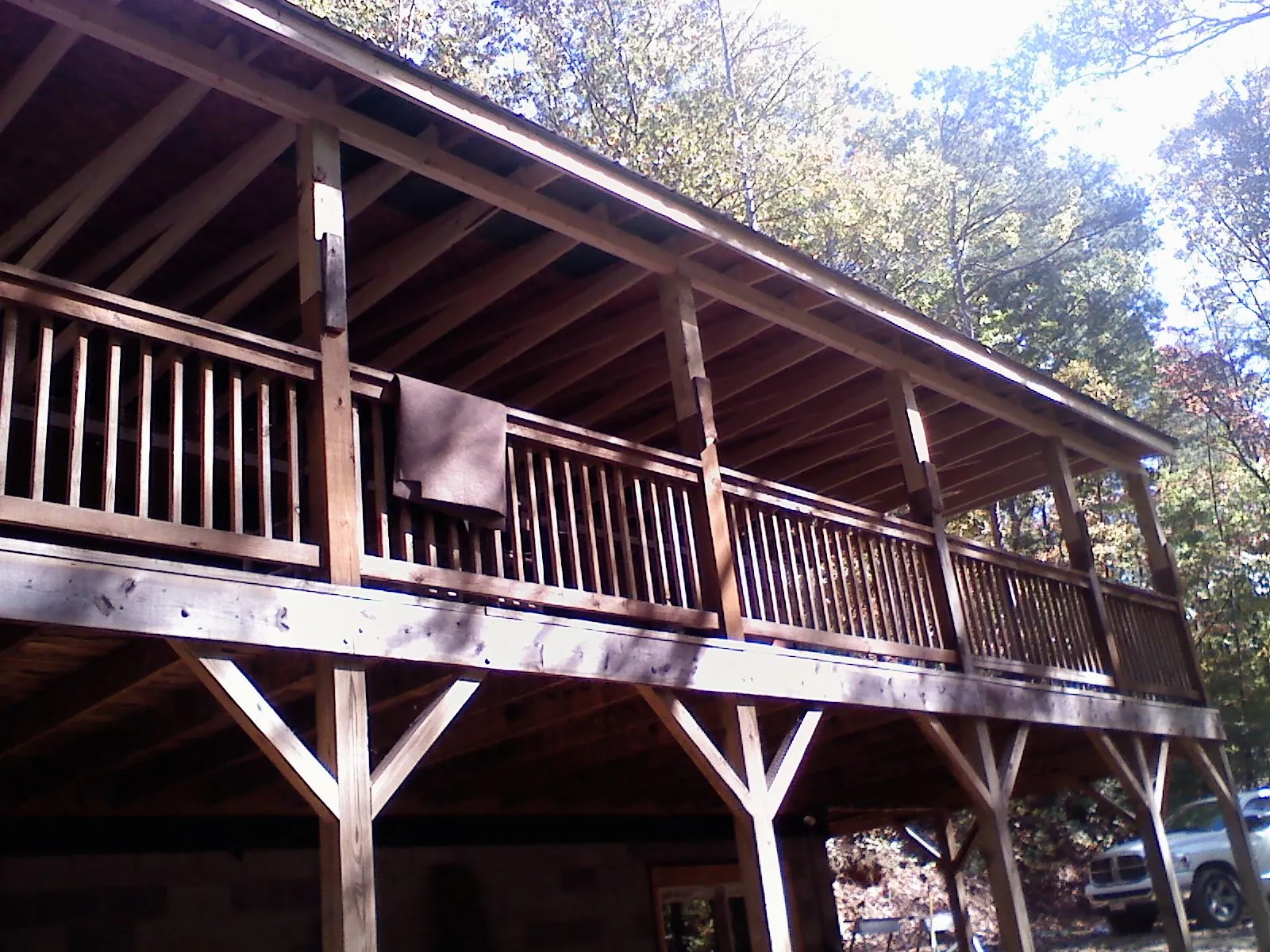 Timber framing under a new elevated porch and deck — Roof Leak Repair in Grover by Roofing Brothers